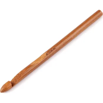 Galanterie Bambusový háček na háčkování vel. 6; 7; 8; 10, barva 3 (8 mm) bambus tmavý