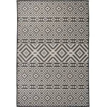 vidaXL Venkovní hladce tkaný koberec 160x230 cm černé pruhy