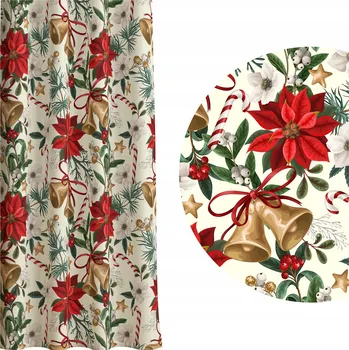 Obraz HOTOVÉ ZÁCLONY NA ŽABKY S ŘASÍCÍ PÁSKOU 140X250 VZOR 102 VÁNOČNÍ SVÁTKY BAŇKY