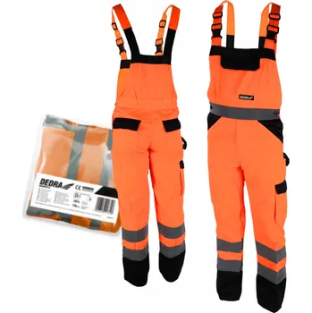 montérky DEDRA PRACOVNÍ KALHOTY S LACLEM REFLEXNÍ ORANŽOVÉ BH81SO2 VEL. XXL/58