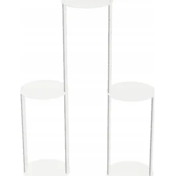 Stojan na květiny Držák Na Květináč Kovový LOFT Stojan na květiny BÍLÝ pyramida