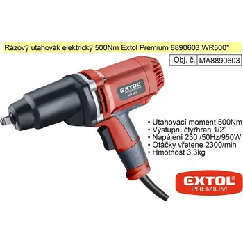 Elektrický rázový utahovák Extol Premium, 950W, WR 500, 8890603
