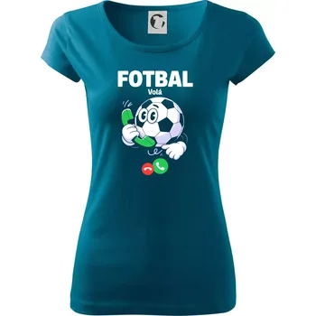 Dámské oblečení Karikatura fotbal volá - Dámské triko Pure - L ( Petrolejová )