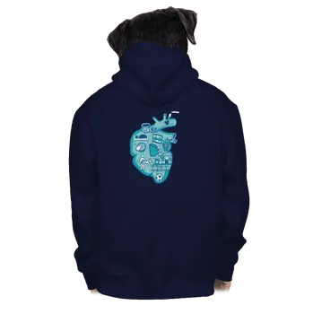 Pánská mikina Bastard Srdce bije pro pánská mikina na zip Navy