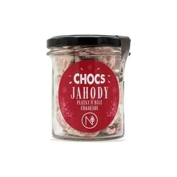 Sušené ovoce NATU Chocs Jahody plátky v 33% bílé čokoládě 80 g