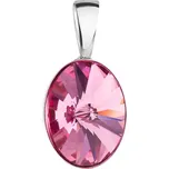 Stříbrný přívěsek s krystalem Swarovski růžový ovál 34245.3 Rose