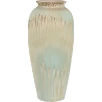 Kuchyňská linka Váza keramická - tvar amfora, 40 cm, béžovo-zelená