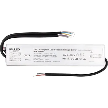 LED páska McLED ML-941.023.75.1 Napájecí zdroj 150W, DC24V/6,25A, IP67, řízení DALI, 0/1-10V a tlačítko
