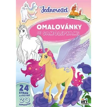 omalovánky Omalovánky A4 se samolepkami Jednorožci