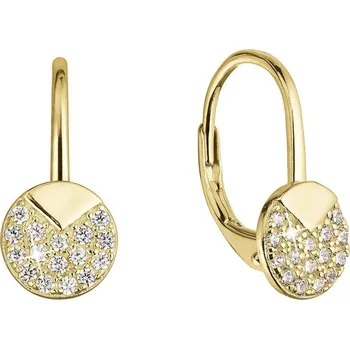 Náušnice Pozlacené stříbrné náušnice se zirkony 11517.1 crystal