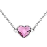 Stříbrný náhrdelník s krystalem Swarovski růžové srdce 32061.3 Fuchsia