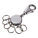 TROIKA klíčenka - kroužky \"Patent\", kovová, s karabinkou, stříbrná