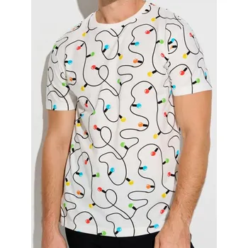 Pánské tričko Sinsay - Tričko s vánočním potiskem - krémová - 910GP-01X - 910GP-01X-S