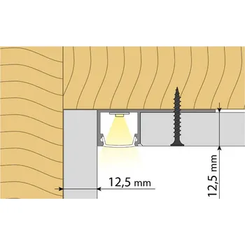 Stavební profil McLED ML-761.335.05.2 Hliníkový profil pro sádrokartony AW 47x15 mm včetně mléčného difuzoru 2 m