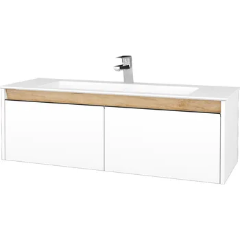 Koupelnový nábytek Dřevojas - Umyvadlová skříňka BONO SZZ2 120 (umyvadlo Pura) - N09 Bílá mat / Úchytka T33 / N09 Bílá mat 403096J