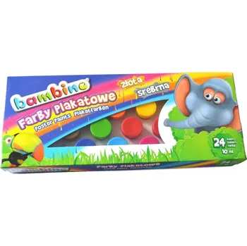 Vodová barva Plakátové barvy 24 barev 10 ml Bambino