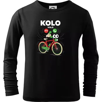 Chlapecké tričko Karikatura kolo volá - Triko dětské Long Sleeve - 122 cm/6 let ( Černá )
