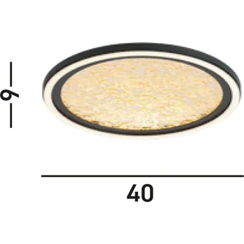 Searchlight LED stropní svítidlo Luna, Ø 40 cm, černá/zlatá, kov černá, zlatá LED 32 W celkem - Doprava zdarma