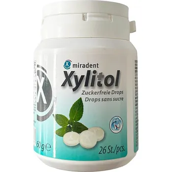 Bonbon GRIZLY Miradent Xylitol pastilky MÁTA 26 ks