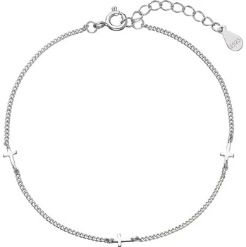 Náušnice Stříbrný náramek s třemi křížky 63007