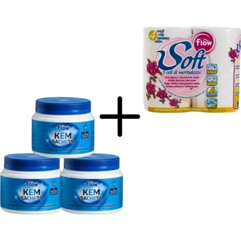 Chemické WC Sada Flow - 3x WC sáčky Blue + toaletní papír