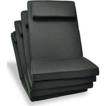 Podsedák 4 ks luxusní vysoké polstrování s polštářkem na zahradí židle, antracit