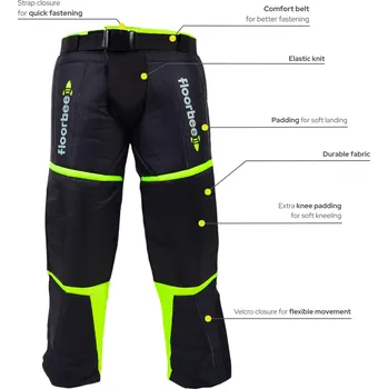 Florbalový dres FLOORBEE Goalie Armor Pants 3.0 Florbalové brankářské kalhoty XL, žlutá / černá