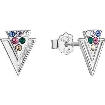 Náušnice Stříbrné náušnice pecka s krystaly Swarovski multi 31226.3 multi