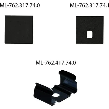 LED páska McLED ML-761.317.74.1 Přisazený hliníkový profil PY černý 15x15mm, včetně černého difuzoru, 1m