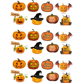 Jedlá dekorace na dort Halloween č.14 - tisk na jedlý papír - Bez úprav / Jedlý papír / Bez decor gelu