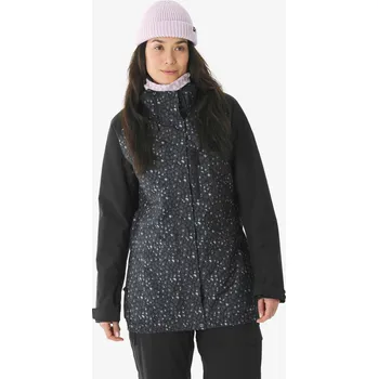 DREAMSCAPE Dámská lyžařská a snowboardová bunda dlouhá hřejivá 500 Long M ČERNÁ