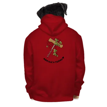 Pánská mikina Bastard Otevři mé srdce pánská mikina na zip Red