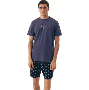 Pánské pyžamo Pánské pyžamo 42606 Sake - HENDERSON tmavě modrá XL