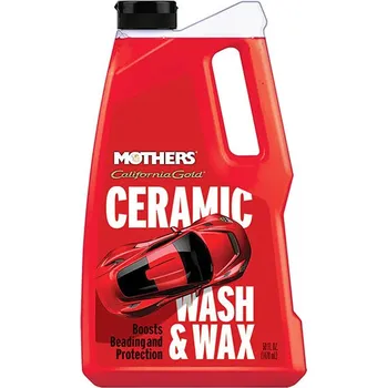 Autošampón Mothers California Gold Ceramic Wash & Wax – autošampon pro podporu vodoodpudivosti, 1,47 l