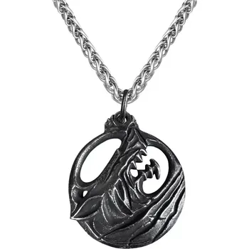 Oblečení a móda Přívěsek z chirurgické oceli Nordic Wolf - Zuřivý Vlk - Model včetně řetízku 3mm/ 50 cm