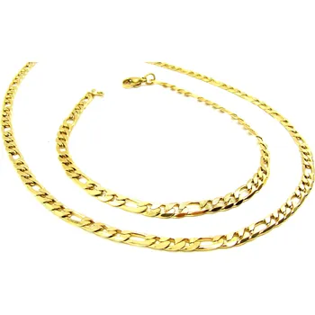 Souprava šperků Steel Jewelry Souprava Řetízek Náramek GOLD z Chirurgické oceli SET250172 dárkové balení zdarma