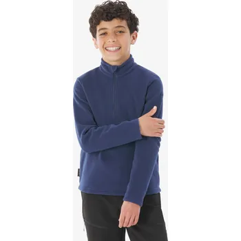 Pánská mikina QUECHUA Dětská turistická fleecová mikina MH 100 14 LET MODRÁ