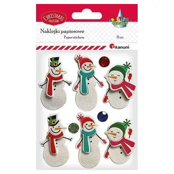 Set školních potřeb Naklejki papierowe 3D Bałwanki 6szt