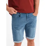 Ombre Clothing Pánské džínové kraťasy Antoniadou světle modrá S V2 OM-SRDS-0164