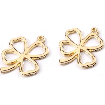 Přívěsek ČTYŘLÍSTEK II kovový přívěsek (zlatý)