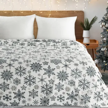 deka VÁNOČNÍ FLEECOVÁ DEKA SNOW1 150X200 CM VZOROVANÁ