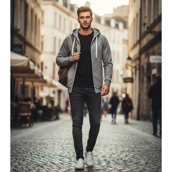 Pánská mikina MALFINI Mikina VOYAGE MAN, různé barvy Velikost L tmavě šedý melír