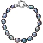 Perlový náramek z pravých říčních perel modrý 23011.3 Peacock