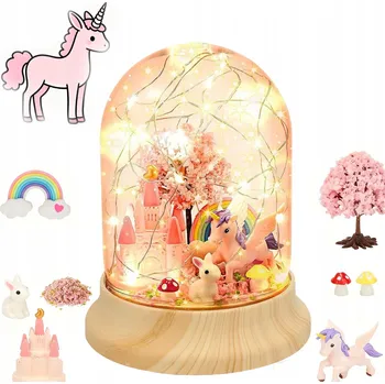 Lampička Dětská noční lampa v barvě teplé bílé DIY noční lampa jednorožec