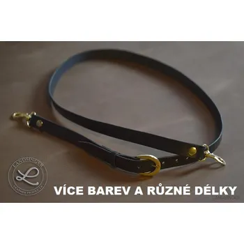 KOŽENÝ POPRUH NA KABELKU - kulatá spona (MOŽNOST VÍCE BAREVNÝCH VARIANT / Leather strap – handbag component – black ( round clasp ))