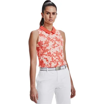 Dámské funkční tílko Under Armour Under Armour ZINGER RISE SLVLS POLO W oranžové 1370137-872 - M | UK 11 | US 12