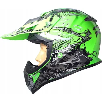 Helma na motorku MOTOCROSSOVÁ PŘILBA QUAD LESKLÁ ČERNO-ČERVENÁ XXL