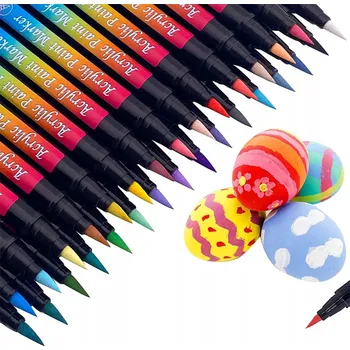 AKRYLOVÉ FIXY se štětečkovou špičkou, štětečkové FIXY 30 ks, 30 BAREV