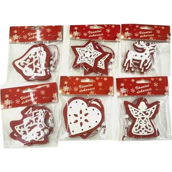 Vánoční dekorace Impap IMP dekorace dřevo závěs 9cm 2ks