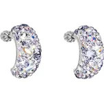 Stříbrné náušnice visací s krystaly Swarovski fialový půlkruh 31164.3 Violet